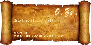 Osztovits Zsolt névjegykártya